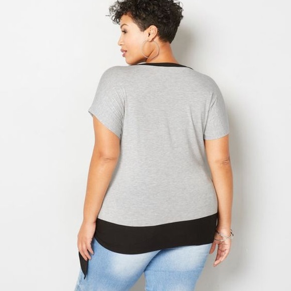 💜AVENUE COLORBLOCK SIDE TIE TOP 30/32 - Picture 2 of 2